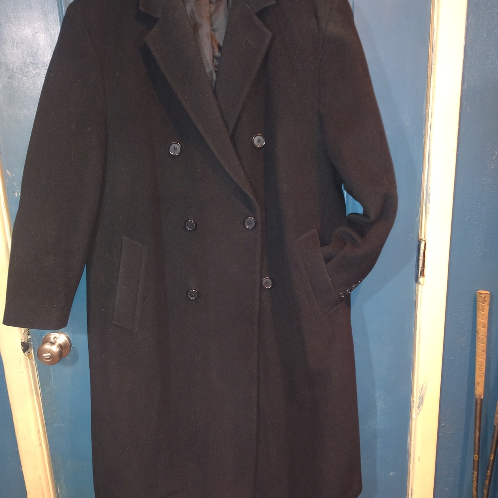 London Fog Charcoal Double-Breasted Pea Coat